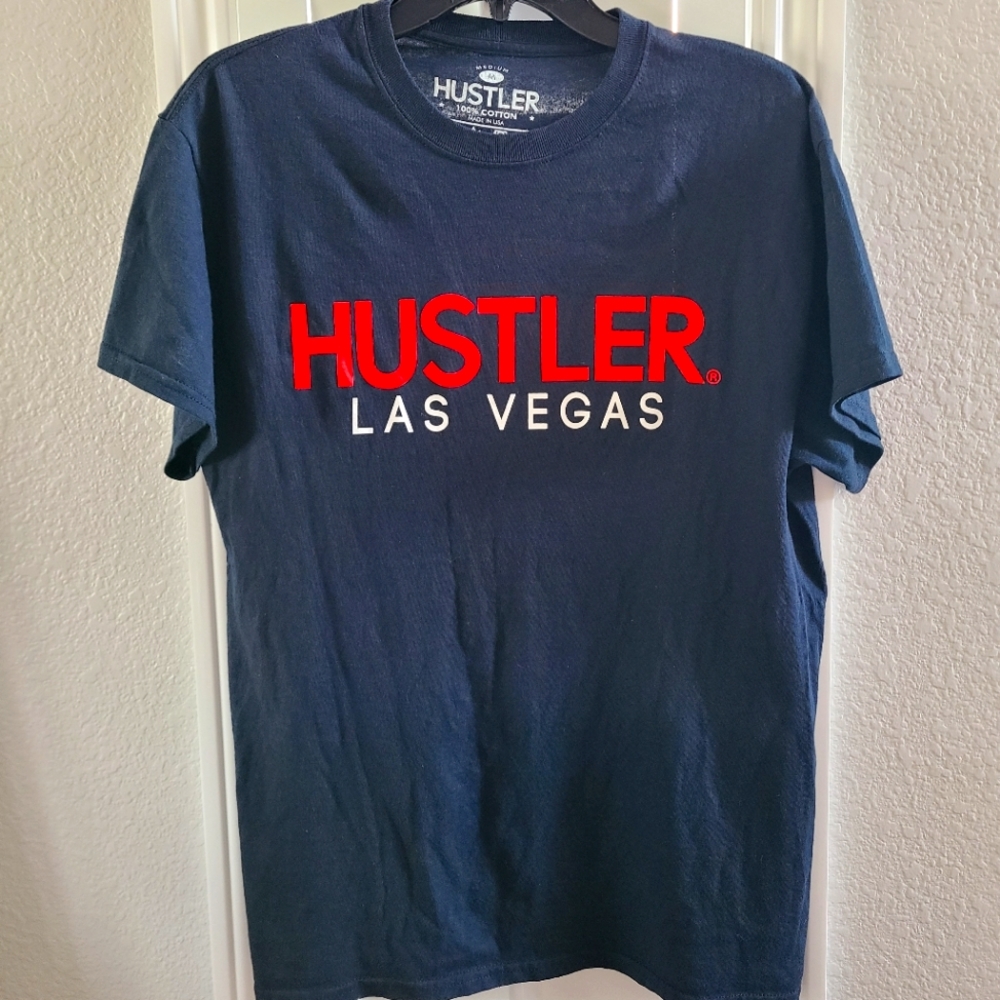Hustler Las Vegas Black and Red Logo T-Shirt Size Medium Mens